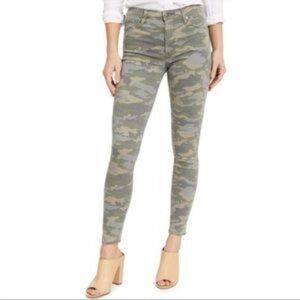 Hudson Green Camo Nico Jeans Mid Rise Super Skinny Ankle Crop Print Stretch